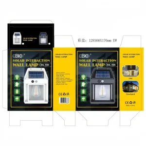 Solar Tungsten Night Lamp Intelligent Motion Sensor Wall Lamp 3 Lighting Modes Waterproof