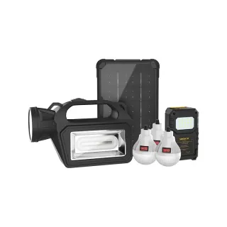 Sp10-20 Saroda 3.7v power station with solar panel and 3 bulbs Rechargeable LED