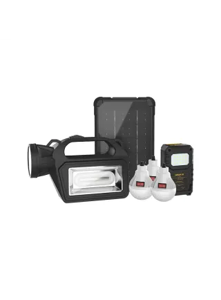Sp10-20 Saroda 3.7v power station with solar panel and 3 bulbs Rechargeable LED