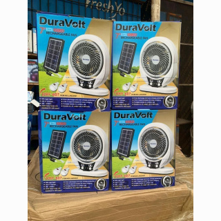 7 Inches Duravolt Fan with Solar panel and 2 Bulbs