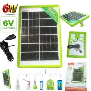 6w Solar Panel With 6v Dc Charging Port For Phones, Power Banks,cameras And Other