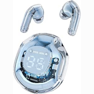 LED Power Display Mini Crystal in-Ear Earbuds with Wireless Charging Case Touch Control
