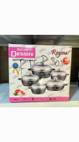 10pcs dessini marble cookware set with stainless cover